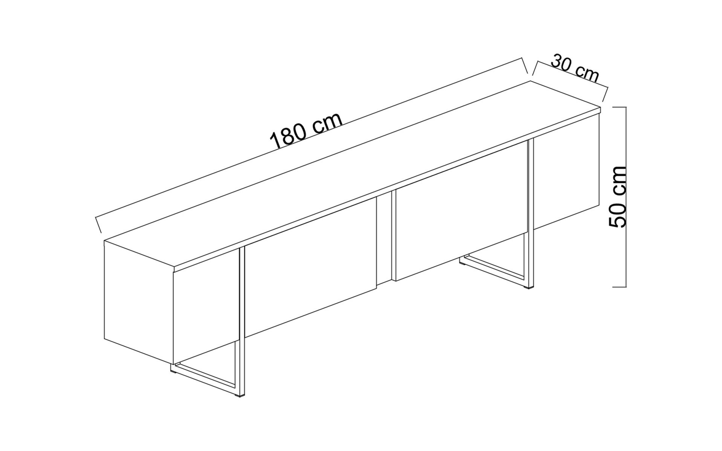 Modul TV Larso, antracit + negru  2